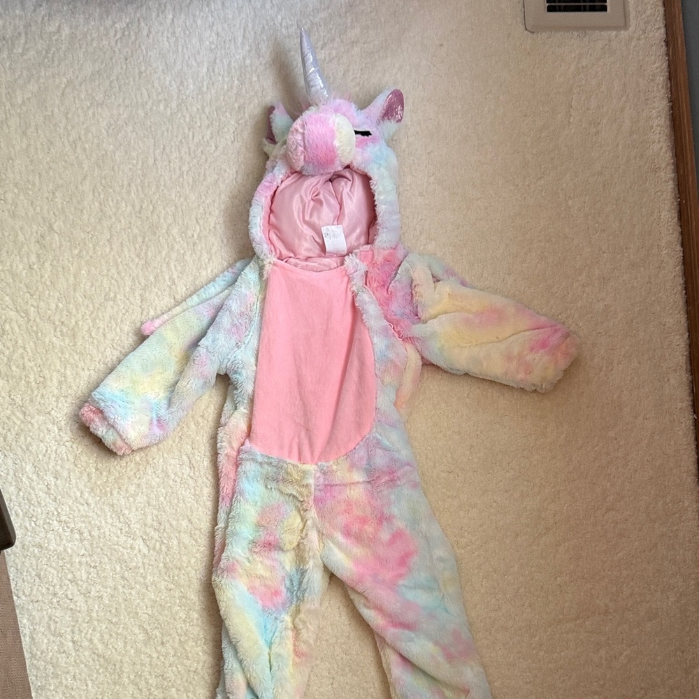 Target Kids Unicorn Costume - Pastel Rainbow (Pink Hood)